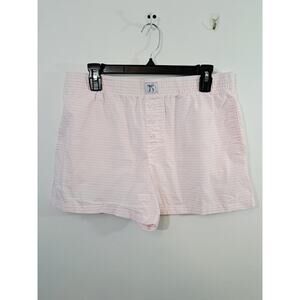 Better Together Dreamy Nights Women's Pink White Stripe Sleep Shorts Medium